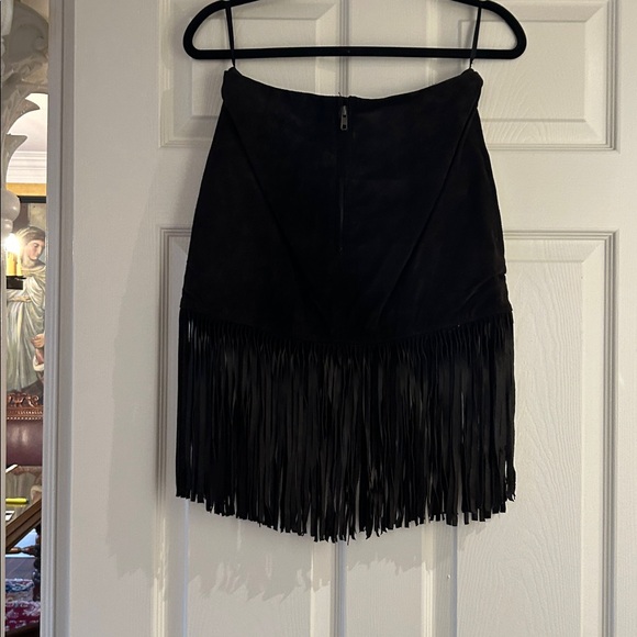 H&M Chocolate Brown Mini Skirt with Fringe - Picture 4 of 5